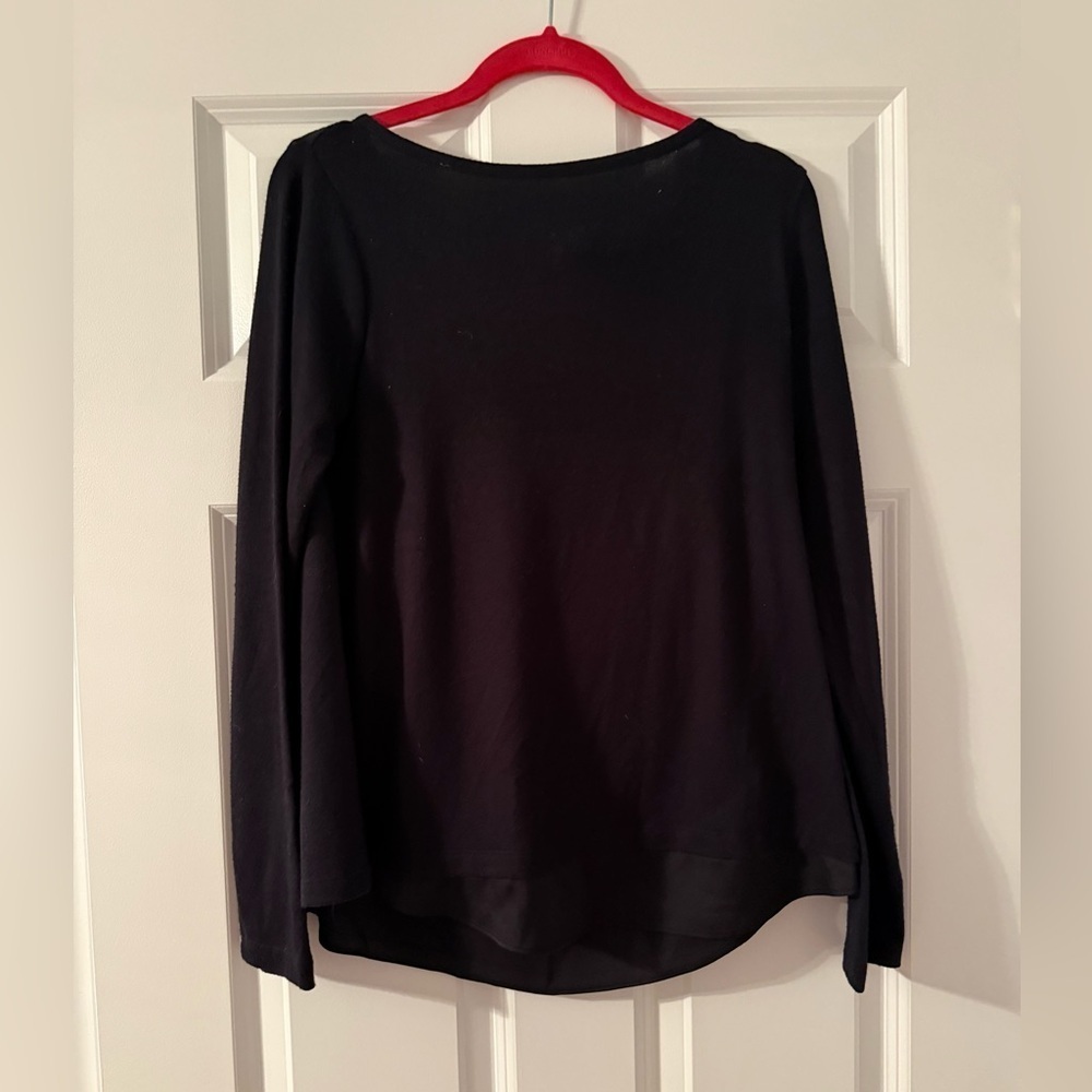 Lands' End | Black Long Sleeve Split Back Sweater Top | Size XS